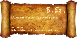 Bienenfeld Szonóra névjegykártya